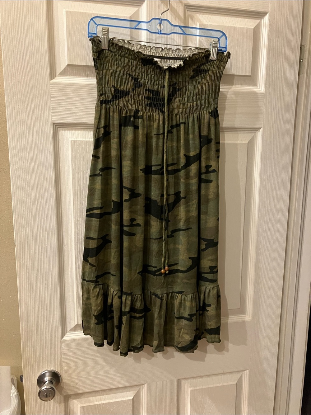 No Boundaries Olive Green Camo Maxi Skirt